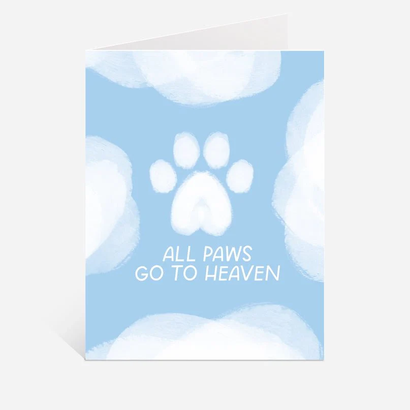All Paws Heaven Pet Loss Card