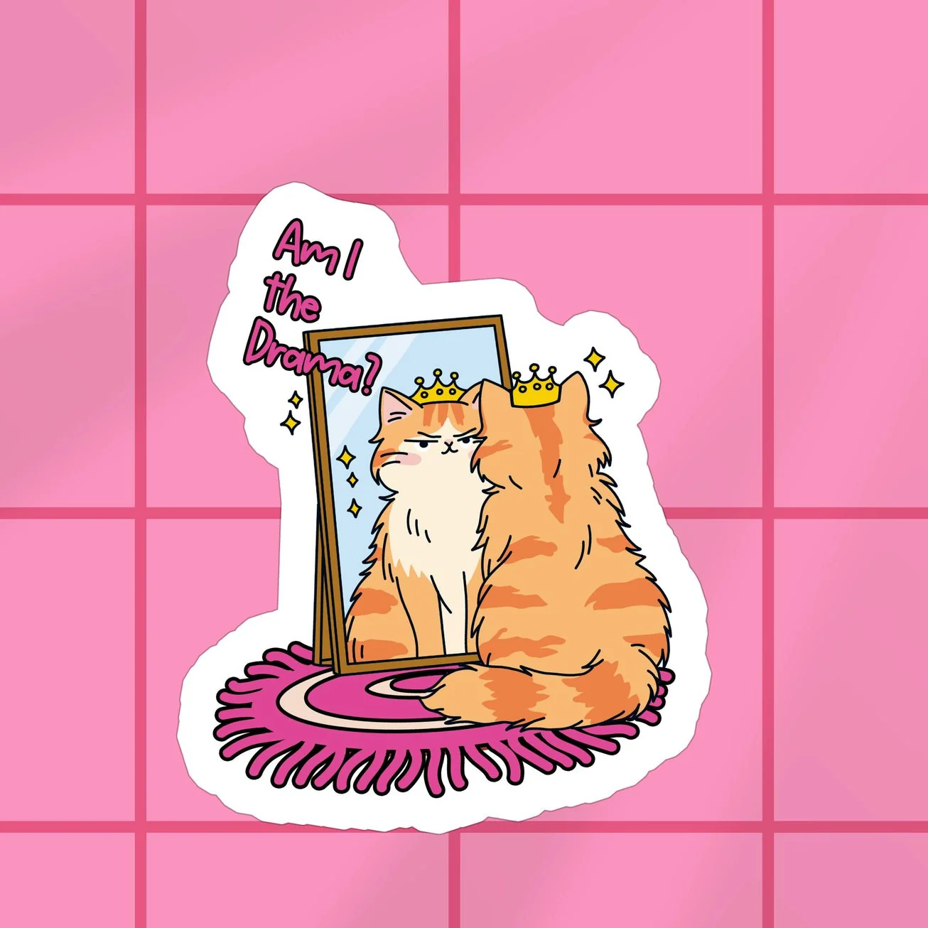 Am I The Drama Cat Sticker - Image 2