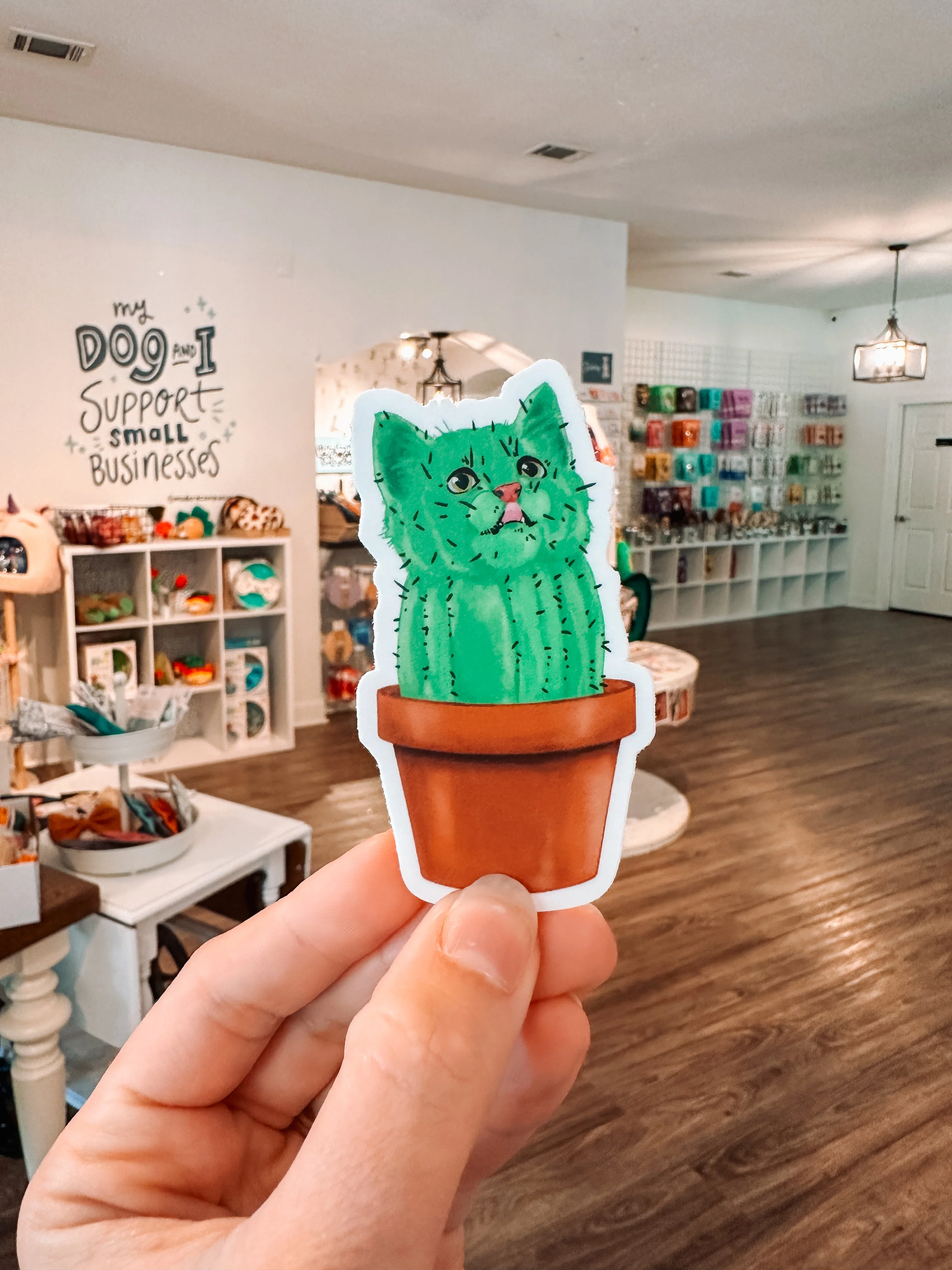 Cacti Cat Sticker