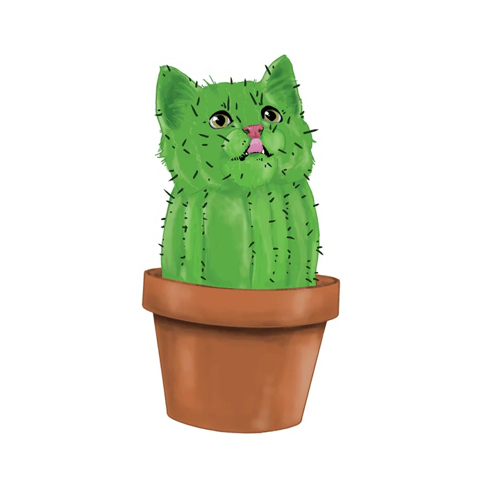 Cacti Cat Sticker - Image 2