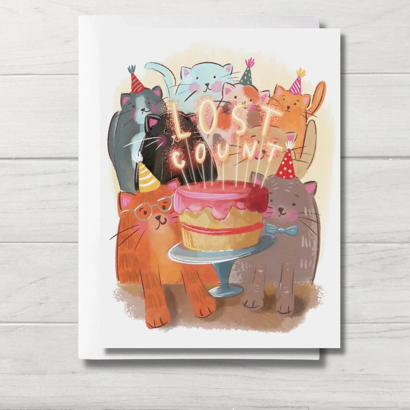 Cat Birthday Lost Count Card