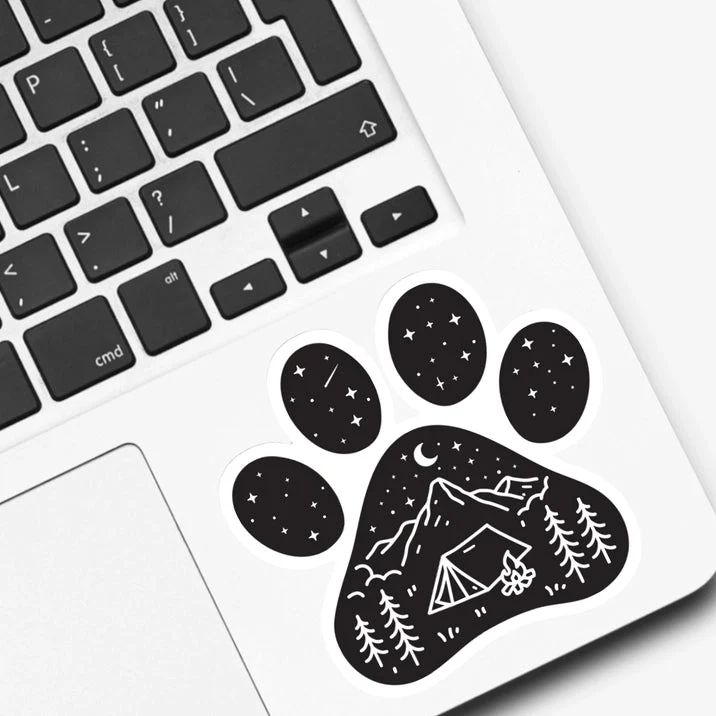 Dog Paw Camping Tent Sticker - Image 2