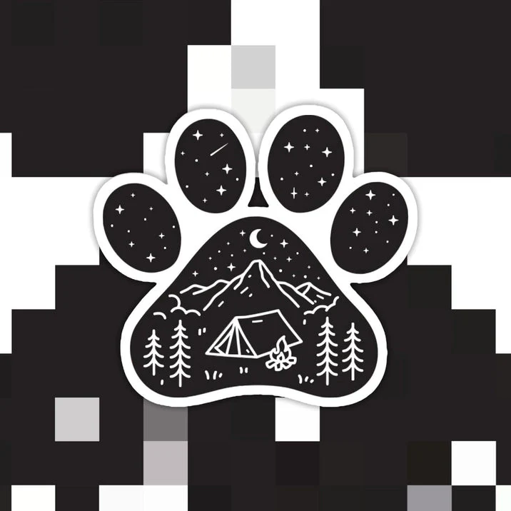 Dog Paw Camping Tent Sticker - Image 3