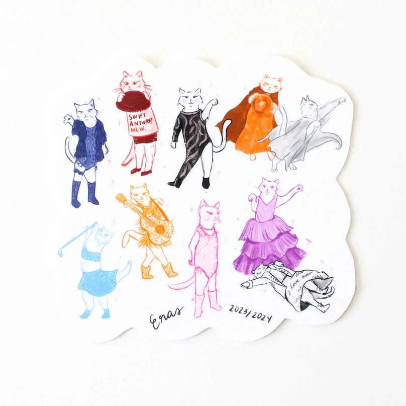 Eras Cats Vinyl Sticker - Image 2