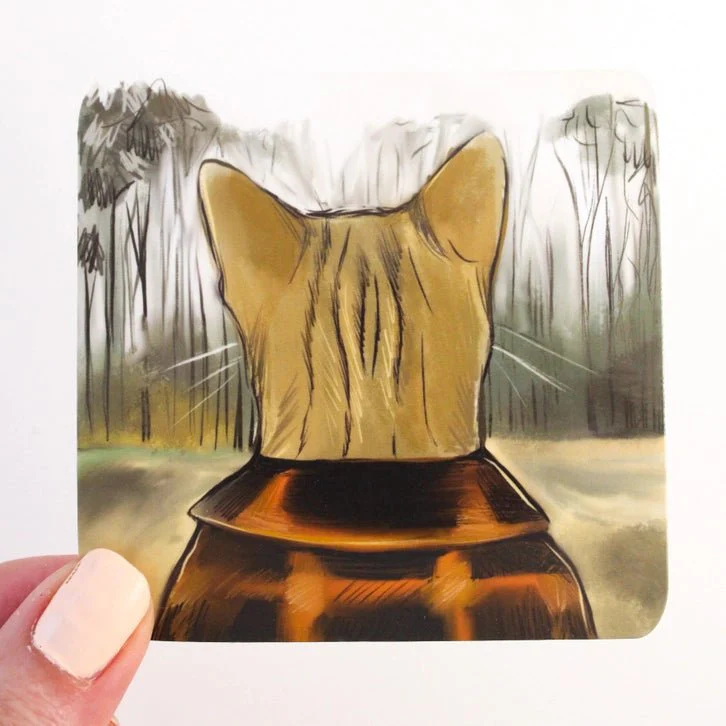 Fall Forest Cat Sticker