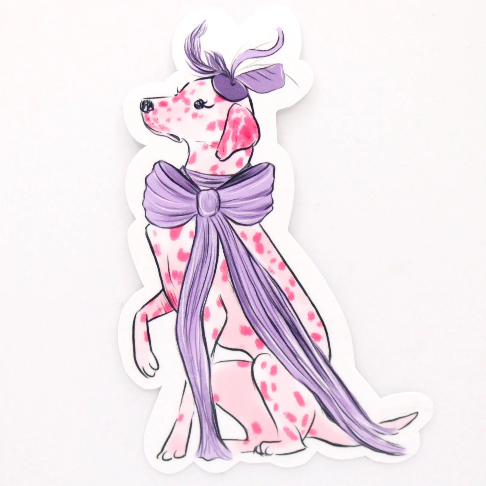 Fancy Bow Dalmatian Sticker