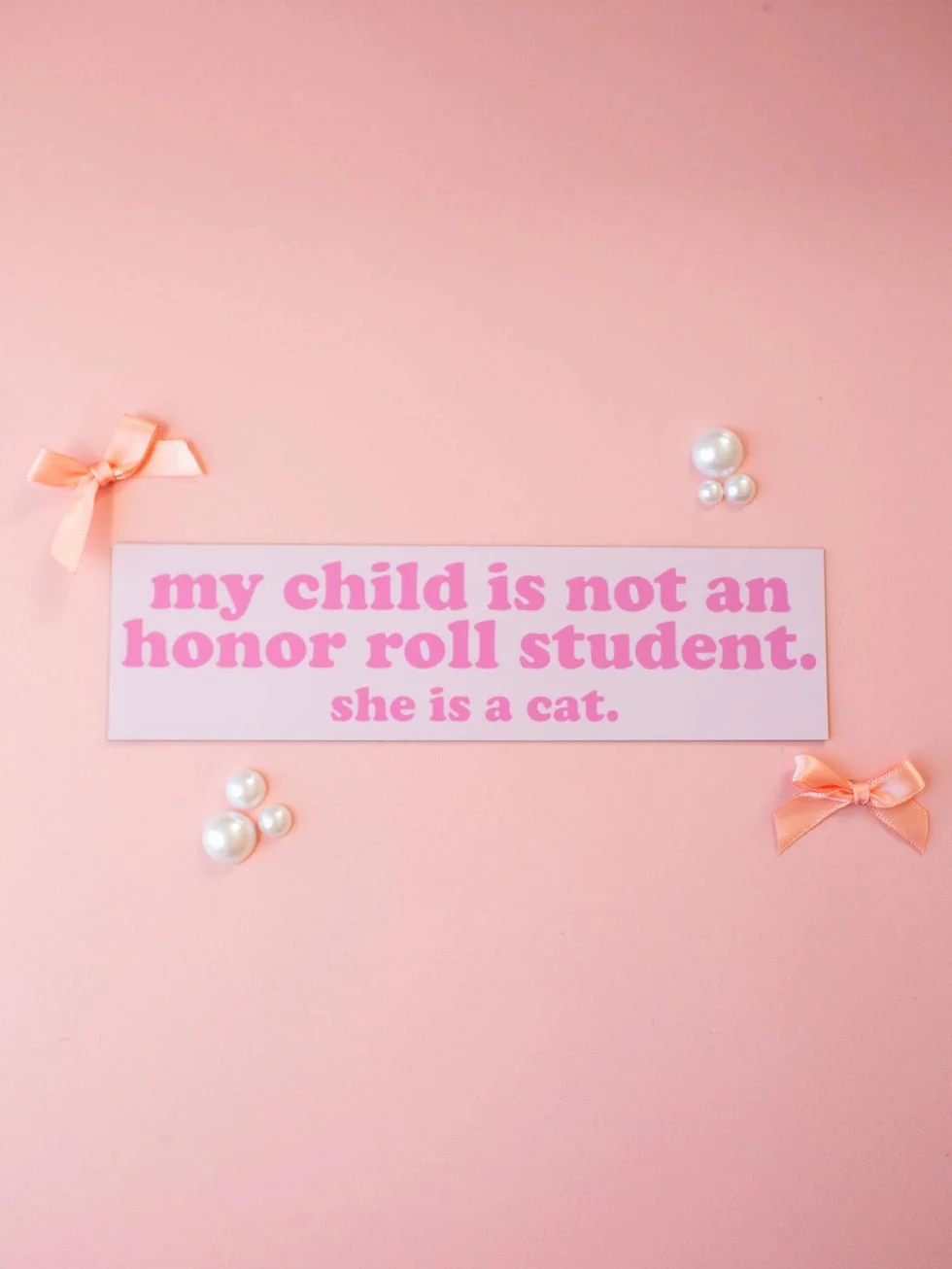 Honor Roll Cat Bumper Pink Magnet