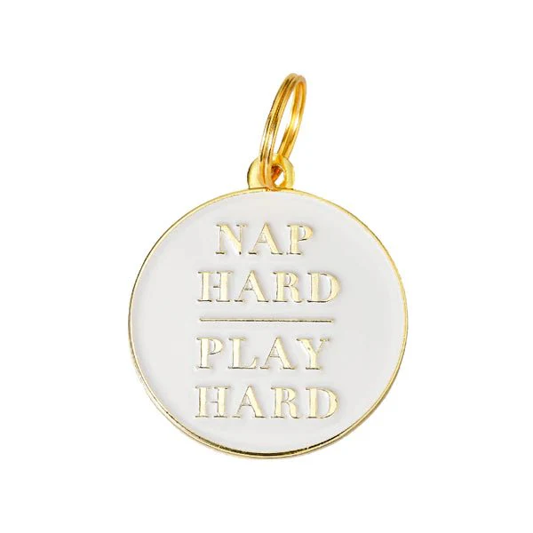 Nap Hard Play Hard Pet ID Tag