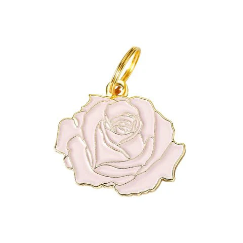 Pink Rose Pet ID Tag
