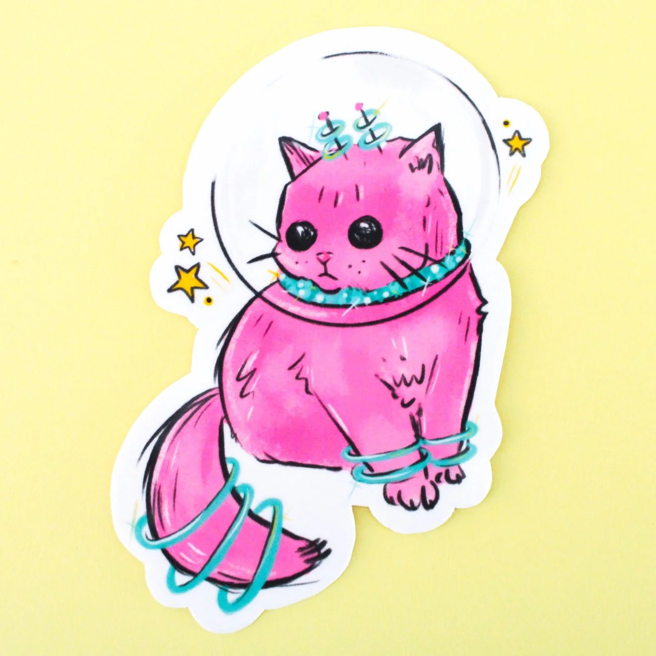 Pink Space Kitty Sticker