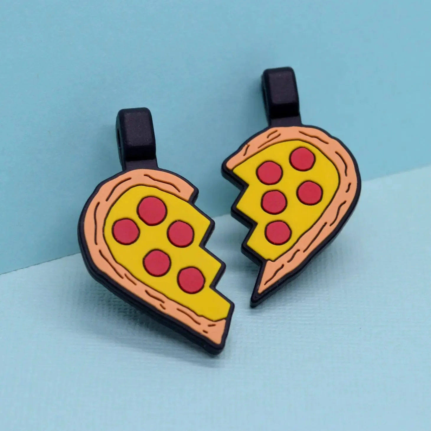 Pizza Your Heart BFF Silicone Pet ID Tag Set