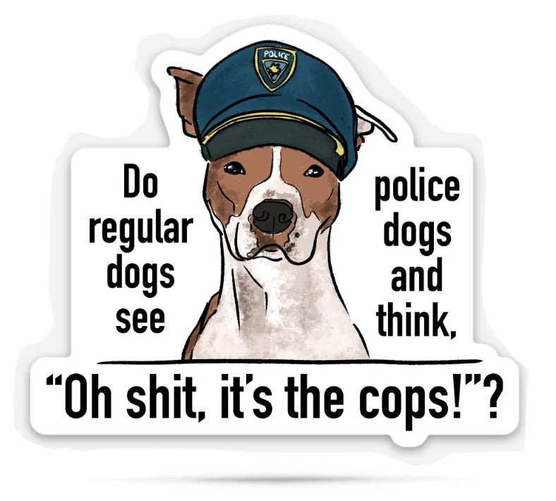 Police Dogs and Regular Dogs Sticker