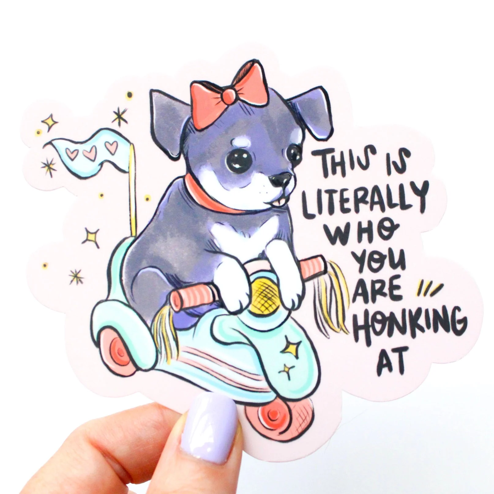 Scooter Puppy Bumper Sticker