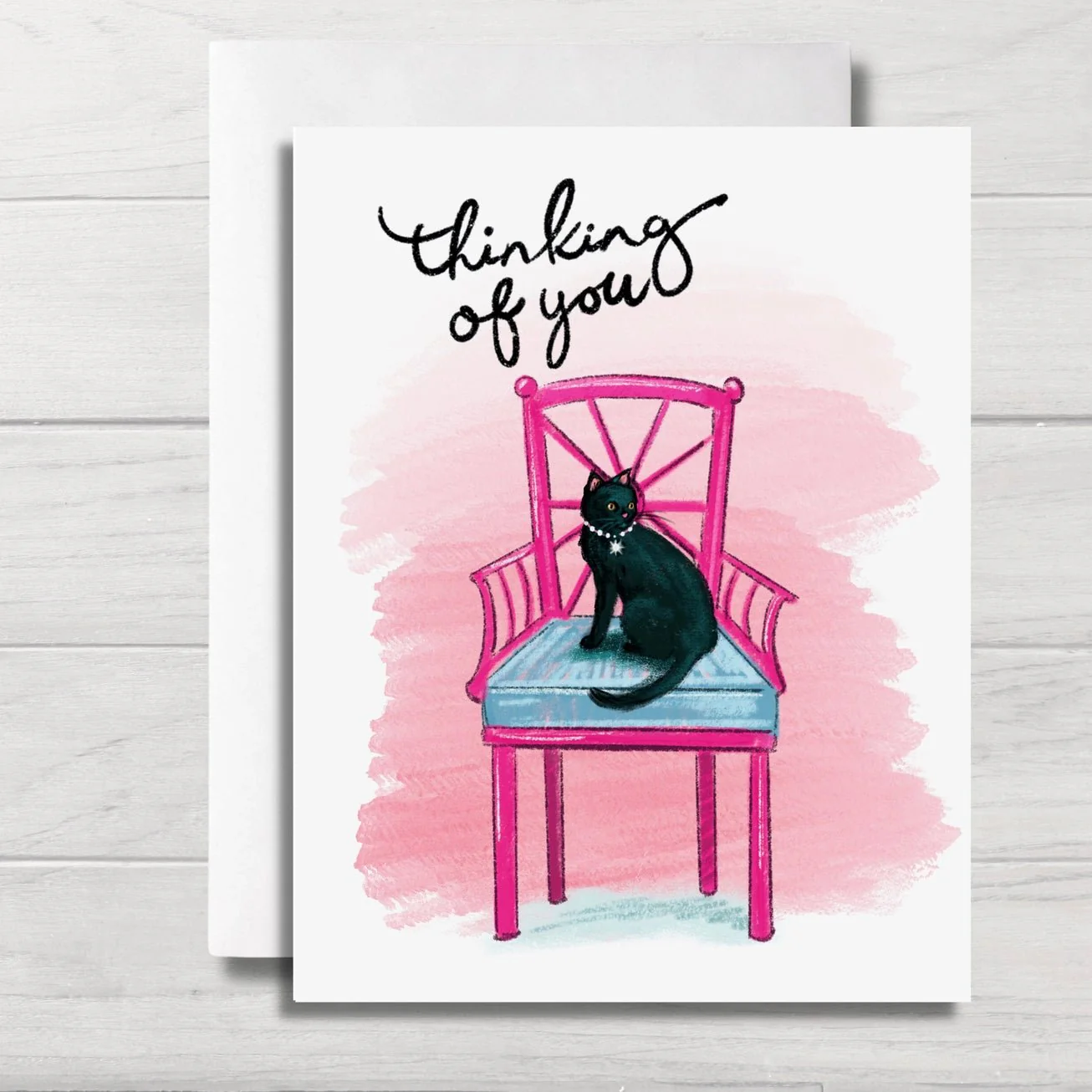 Thinking of You Black Cat Card