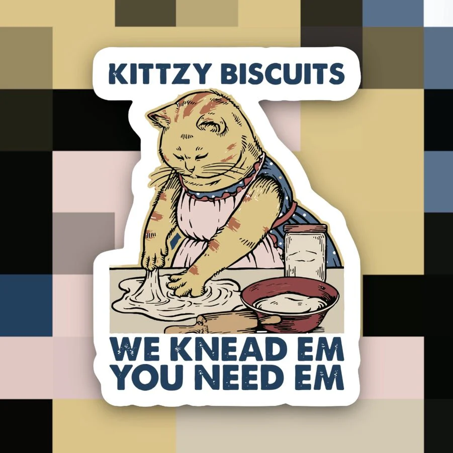 We Knead Em Cat Sticker